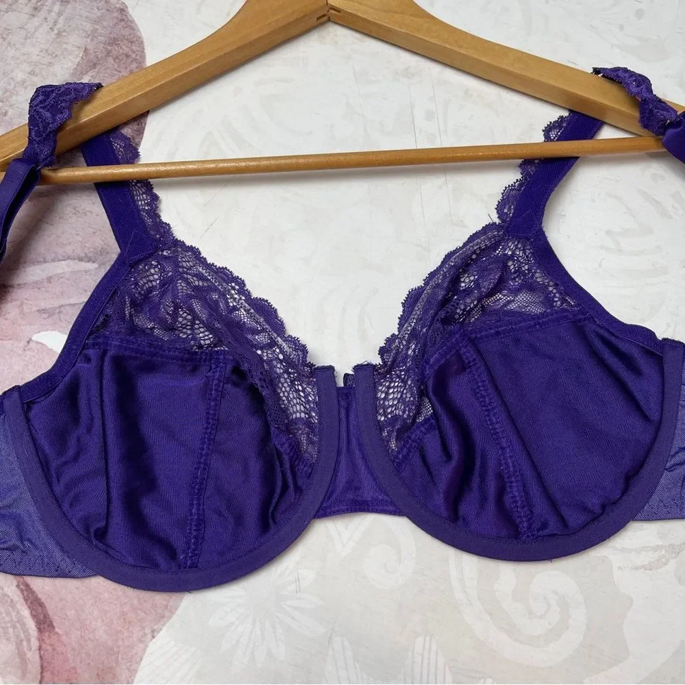 Bali Women's Lace Desire 6543 Purple Lace Bra Size 36DD - Picture 4 of 9